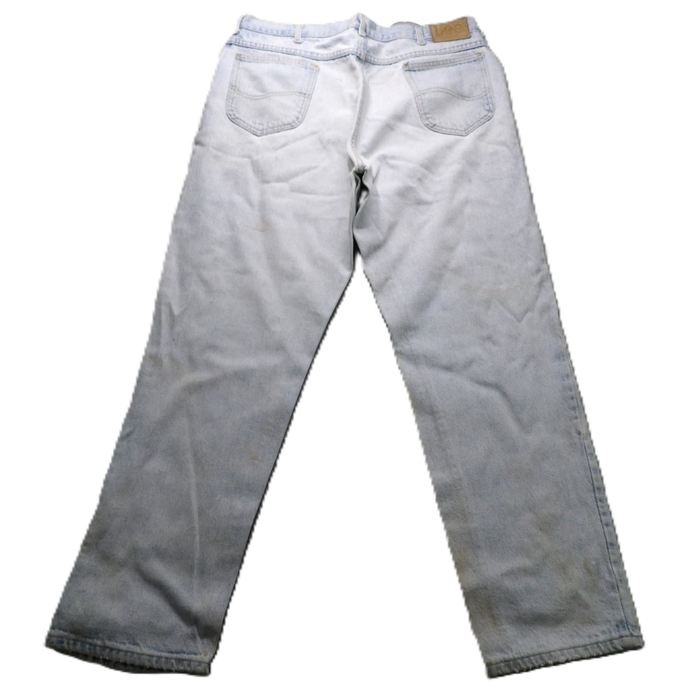 VTG Lee 90s Relaxed Fit Light Wash Denim Jeans Men 38x32 Made USA Classic Grunge